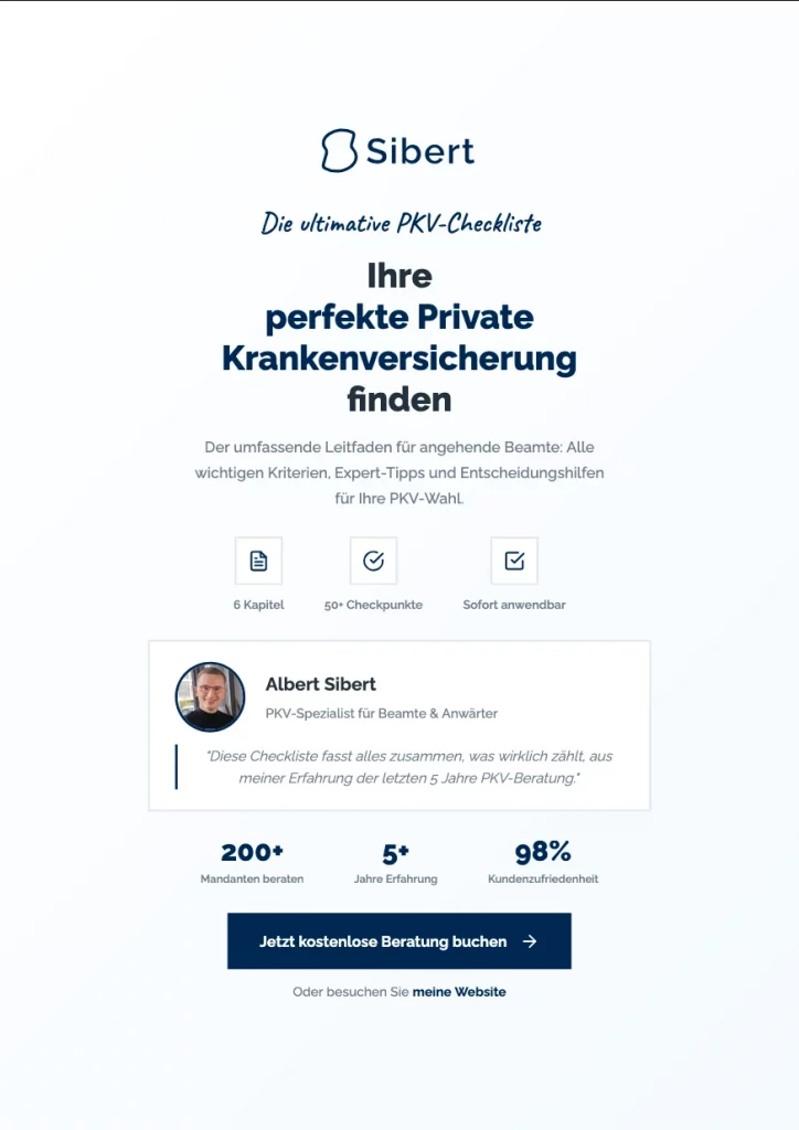 Cover Albert Sibert PKV Checkliste